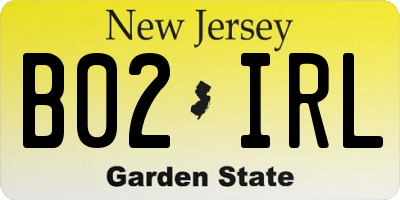 NJ license plate B02IRL