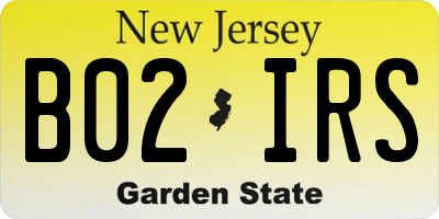 NJ license plate B02IRS