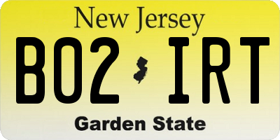 NJ license plate B02IRT