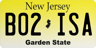 NJ license plate B02ISA