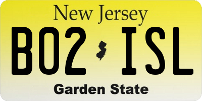 NJ license plate B02ISL