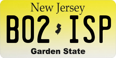 NJ license plate B02ISP