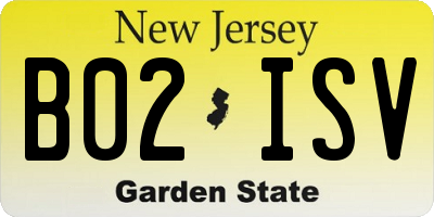 NJ license plate B02ISV
