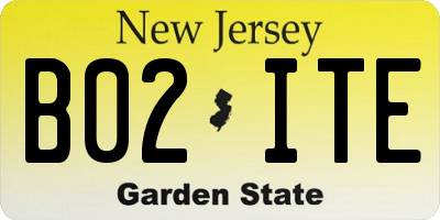 NJ license plate B02ITE