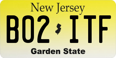 NJ license plate B02ITF