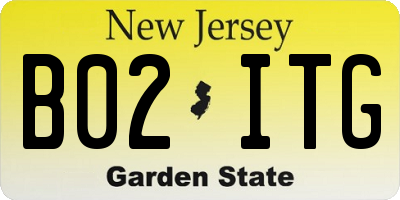 NJ license plate B02ITG