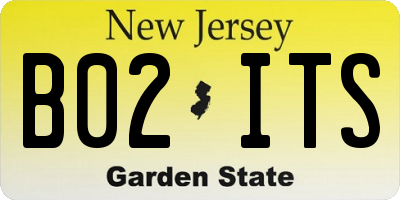 NJ license plate B02ITS