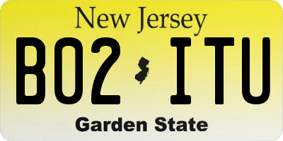 NJ license plate B02ITU