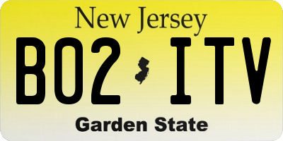 NJ license plate B02ITV