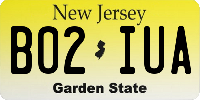 NJ license plate B02IUA