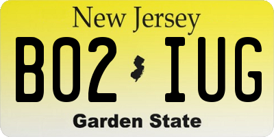 NJ license plate B02IUG