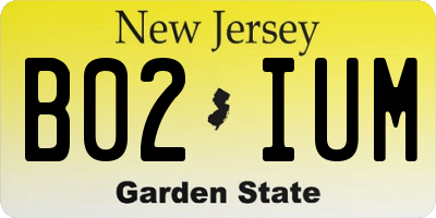 NJ license plate B02IUM