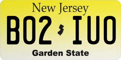 NJ license plate B02IUO