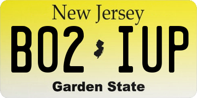 NJ license plate B02IUP