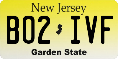 NJ license plate B02IVF