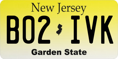 NJ license plate B02IVK