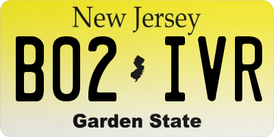 NJ license plate B02IVR