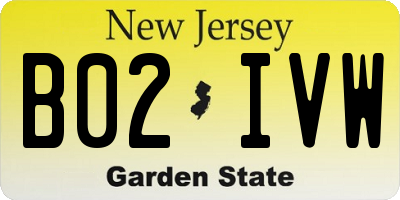 NJ license plate B02IVW