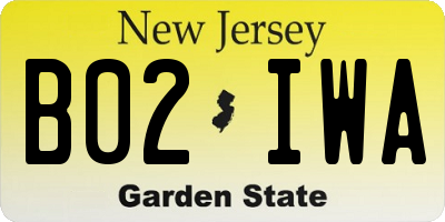 NJ license plate B02IWA