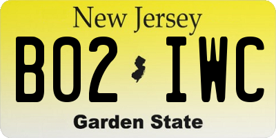 NJ license plate B02IWC