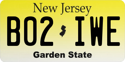 NJ license plate B02IWE