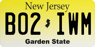 NJ license plate B02IWM