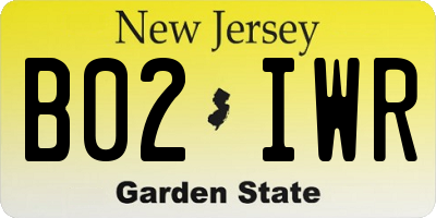NJ license plate B02IWR