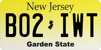 NJ license plate B02IWT