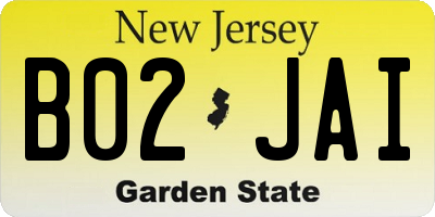 NJ license plate B02JAI