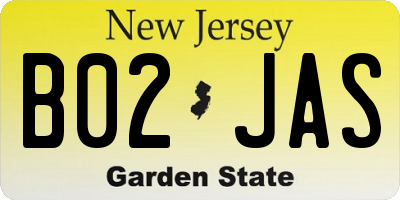NJ license plate B02JAS