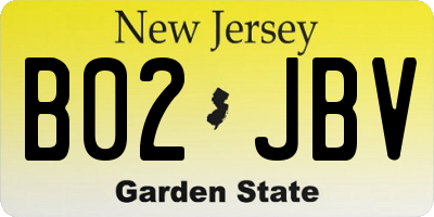 NJ license plate B02JBV