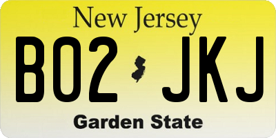 NJ license plate B02JKJ