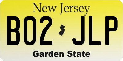 NJ license plate B02JLP