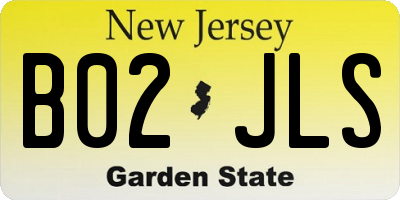 NJ license plate B02JLS