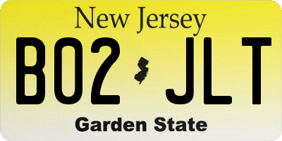 NJ license plate B02JLT
