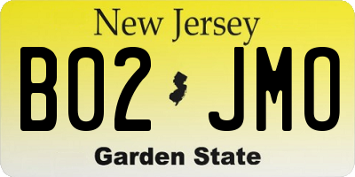 NJ license plate B02JMO