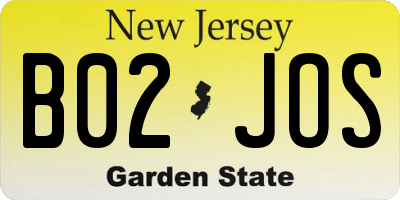 NJ license plate B02JOS