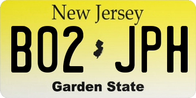 NJ license plate B02JPH
