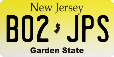 NJ license plate B02JPS
