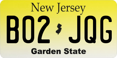 NJ license plate B02JQG