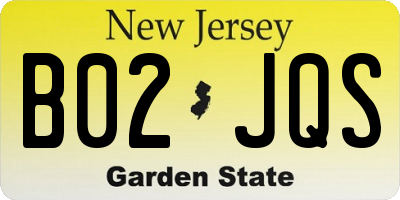 NJ license plate B02JQS