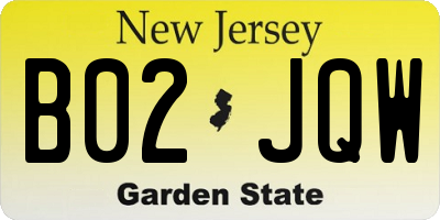 NJ license plate B02JQW