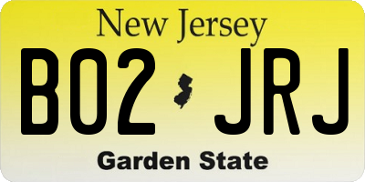 NJ license plate B02JRJ