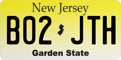 NJ license plate B02JTH