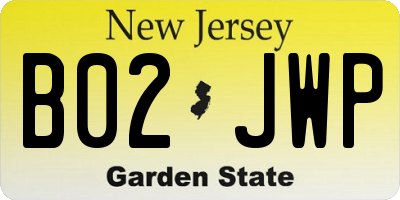 NJ license plate B02JWP