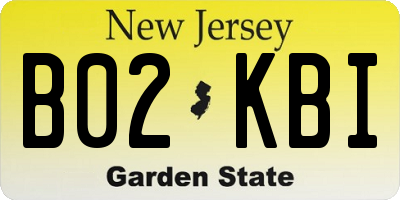 NJ license plate B02KBI