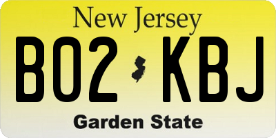 NJ license plate B02KBJ