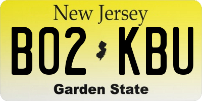 NJ license plate B02KBU