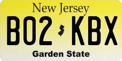 NJ license plate B02KBX