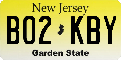 NJ license plate B02KBY